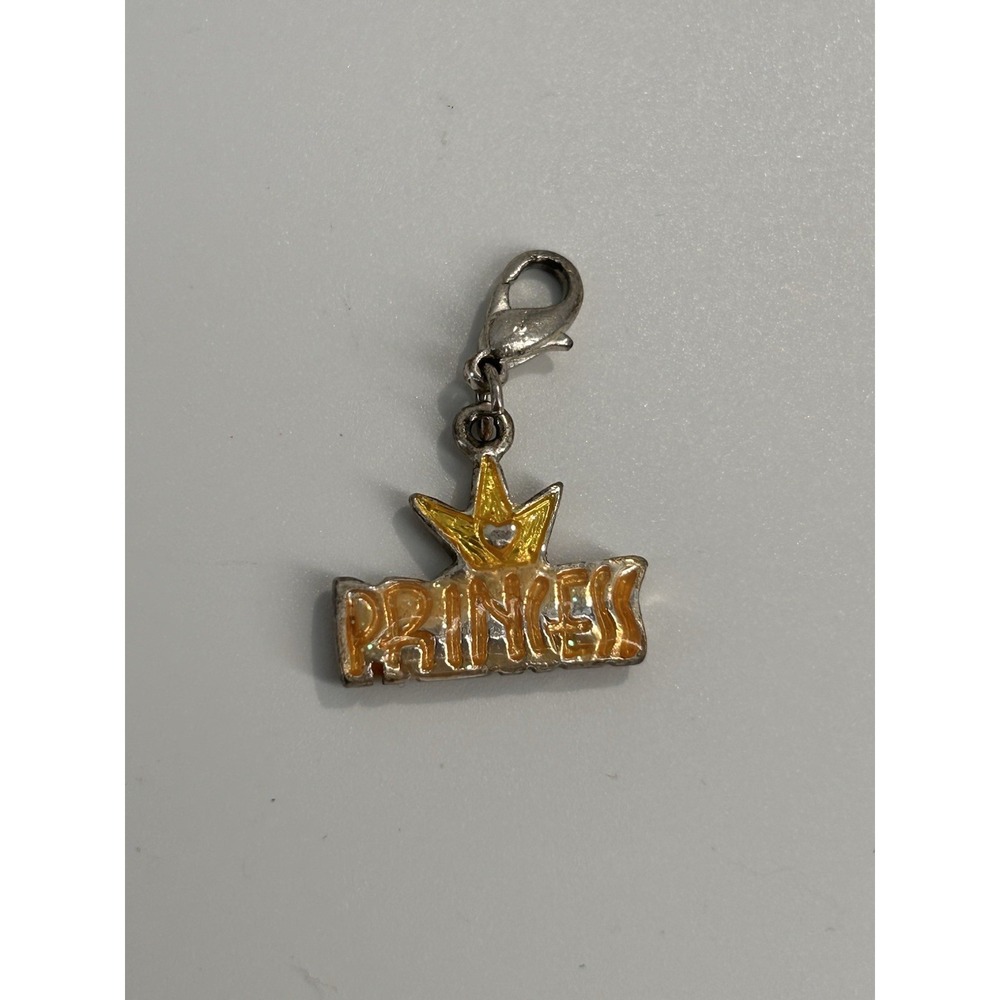 Vintage Gold & Silver-toned‎ Enamel "Princess" Bracelet Charm